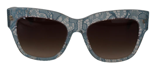 Elegante blaue Sonnenbrille mit Spitzendetail