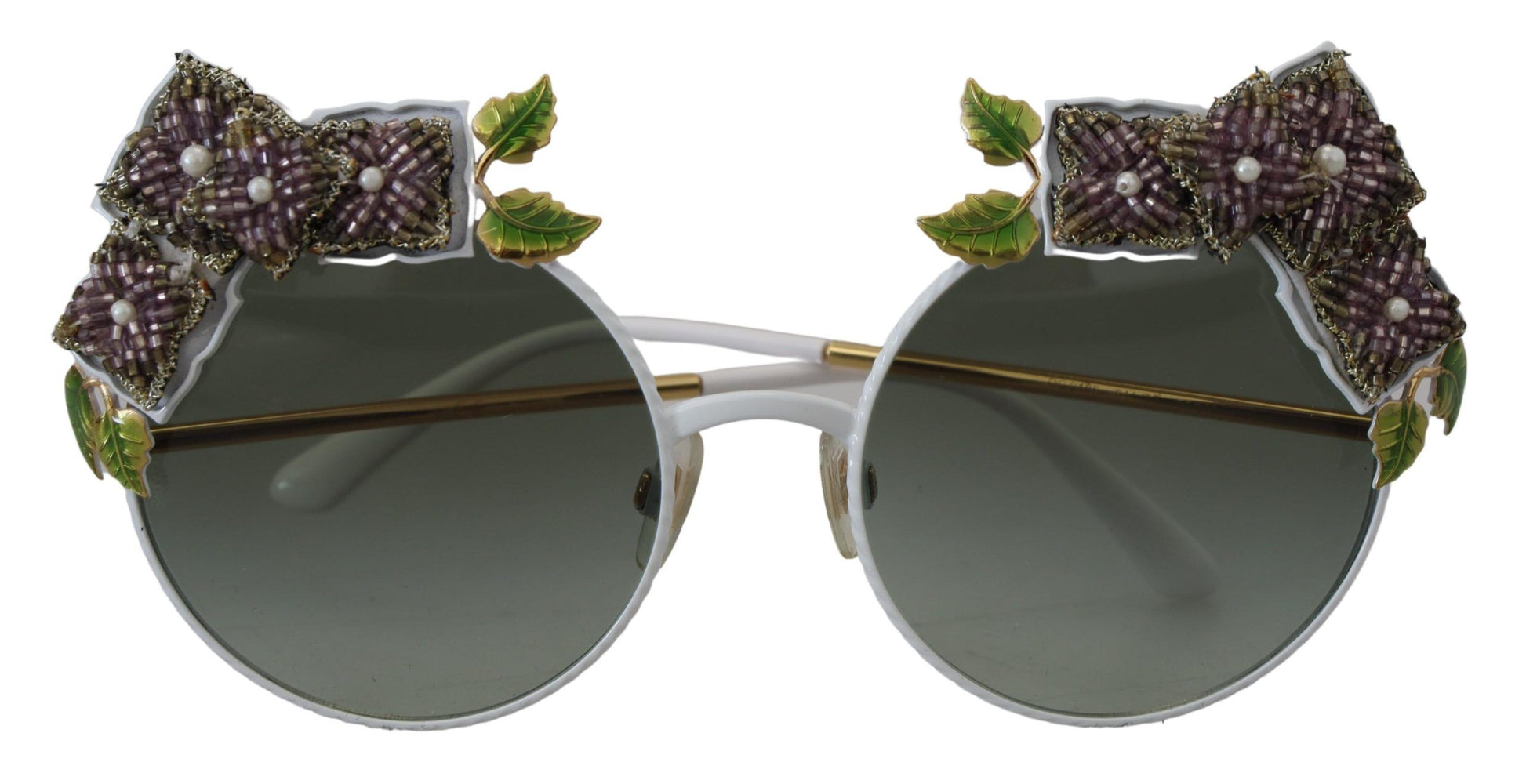 Elegante, mit Blumen verzierte goldene Sonnenbrille