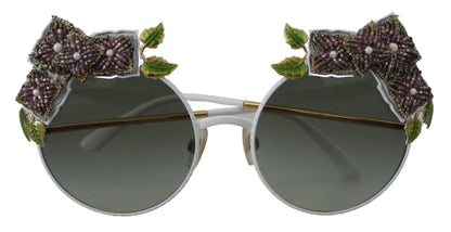 Elegante, mit Blumen verzierte goldene Sonnenbrille