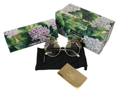 Elegante, mit Blumen verzierte goldene Sonnenbrille