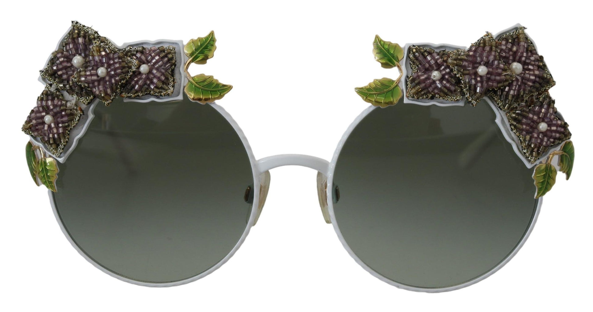 Elegante, mit Blumen verzierte goldene Sonnenbrille