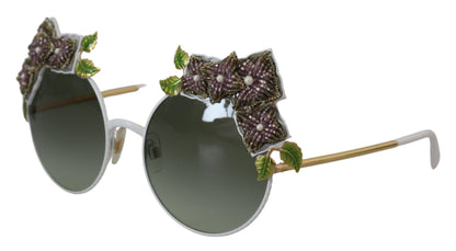 Elegante, mit Blumen verzierte goldene Sonnenbrille