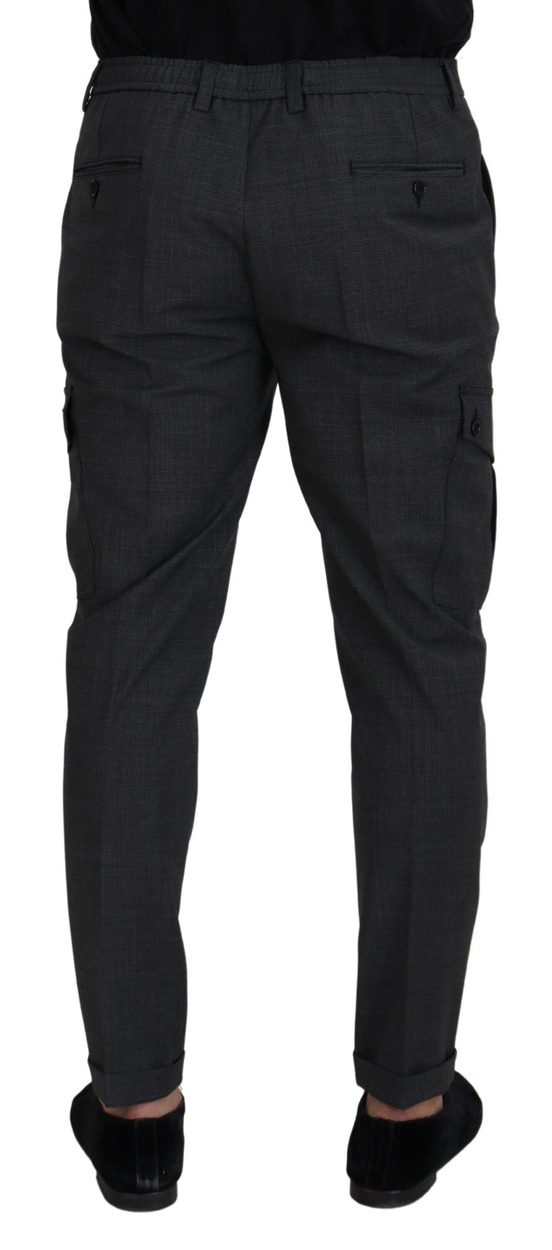 Elegante karierte Slim Fit Cargohose