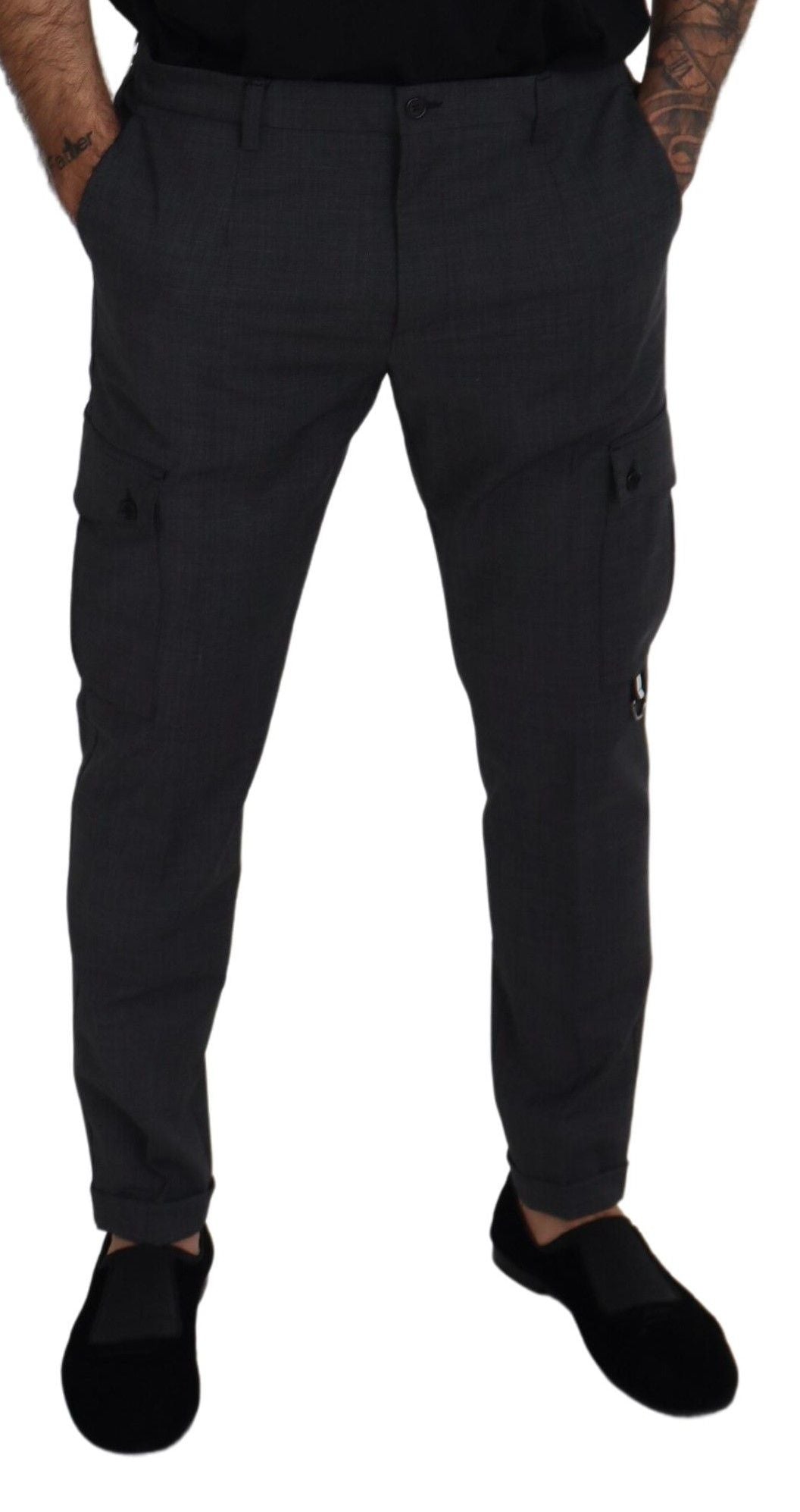 Elegante karierte Slim Fit Cargohose