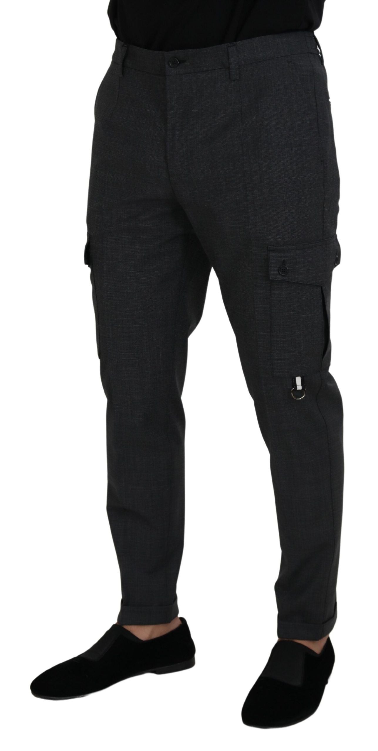 Elegante karierte Slim Fit Cargohose