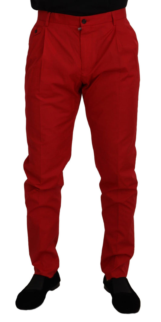 Elegante Slim Fit Chinos in Purpurrot