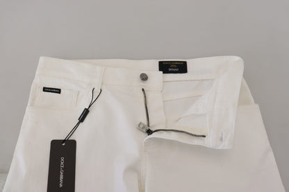 Elegante Slim Fit Röhrenjeans in Weiß