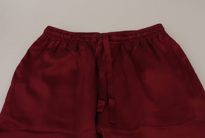 Loungehose aus Seide in Bordeaux