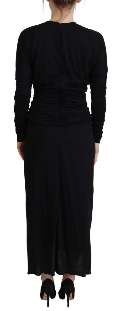 Elegant Sheath Wrap Dress with Long Sleeves