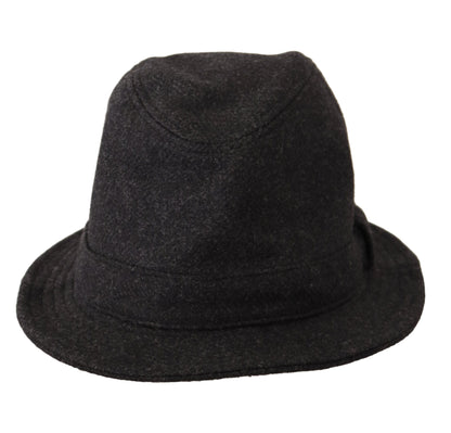 Eleganter grauer Trilby-Hut aus Wolle und Kaschmir