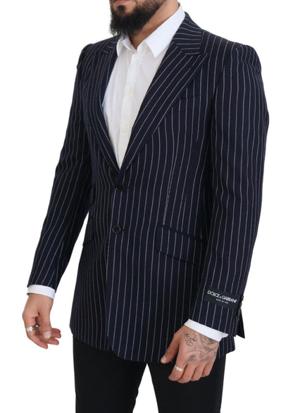 Eleganter, marineblauer Slim Fit Wollblazer