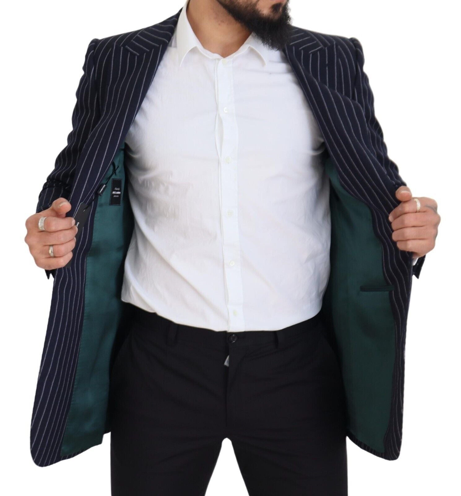 Eleganter, marineblauer Slim Fit Wollblazer