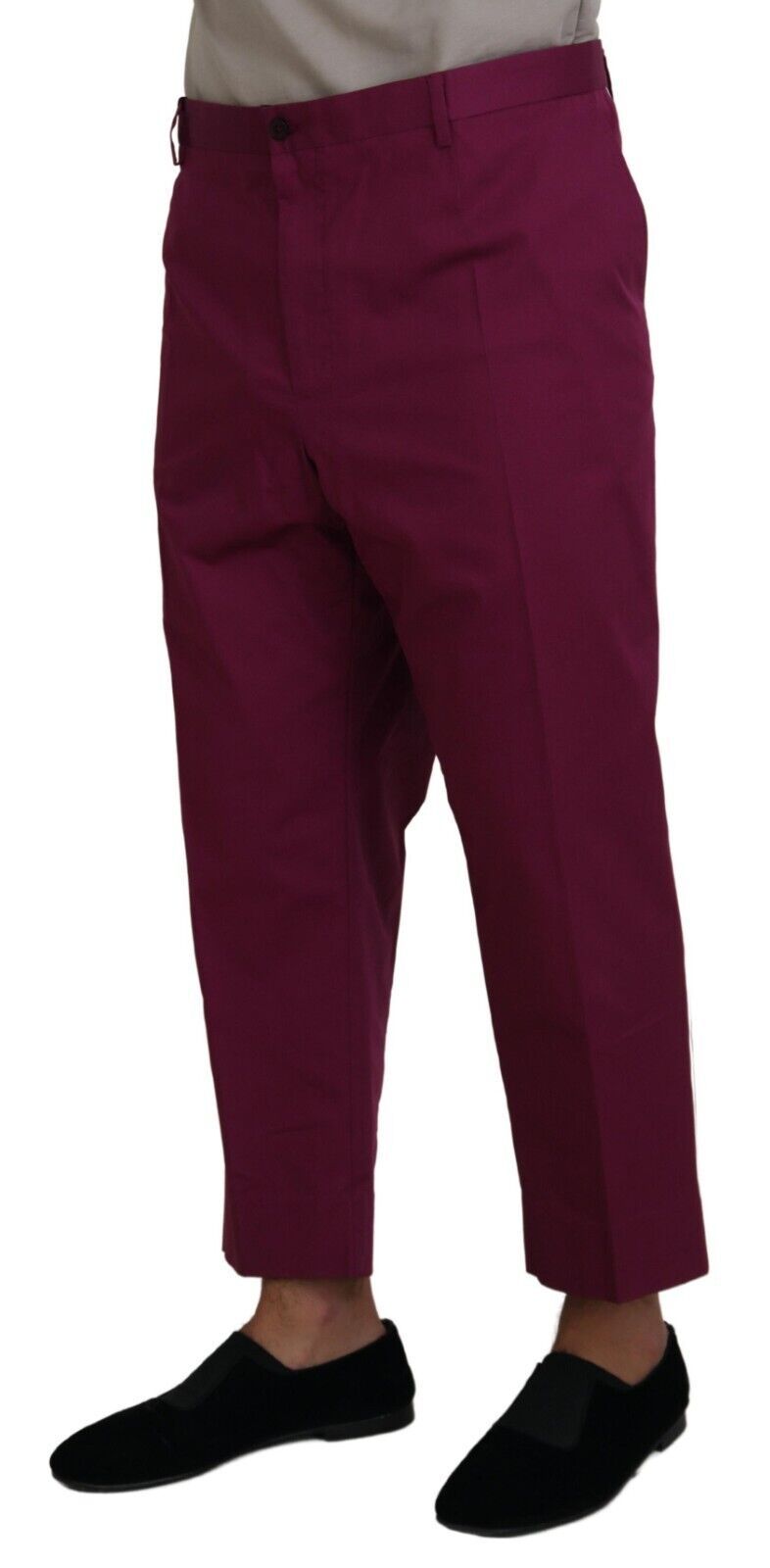 Elegante Magenta Baumwoll-Stretchhose