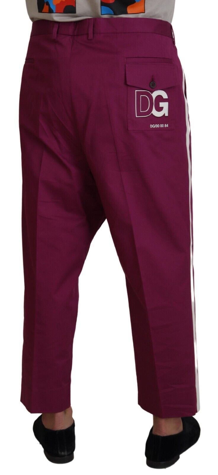 Elegante Magenta Baumwoll-Stretchhose