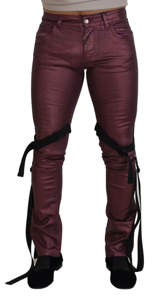 Elegante Magenta Baumwollhose