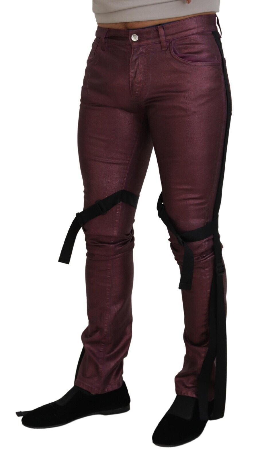 Elegante Magenta Baumwollhose