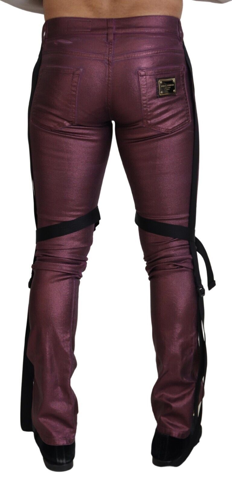 Elegante Magenta Baumwollhose