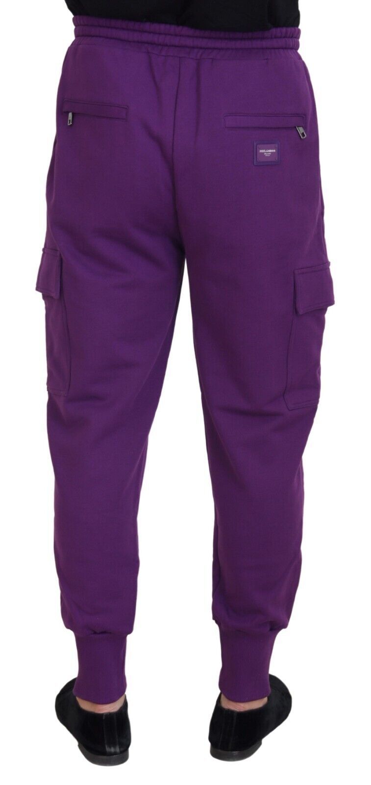 Elegante lila Cargo-Jogginghose aus Baumwolle