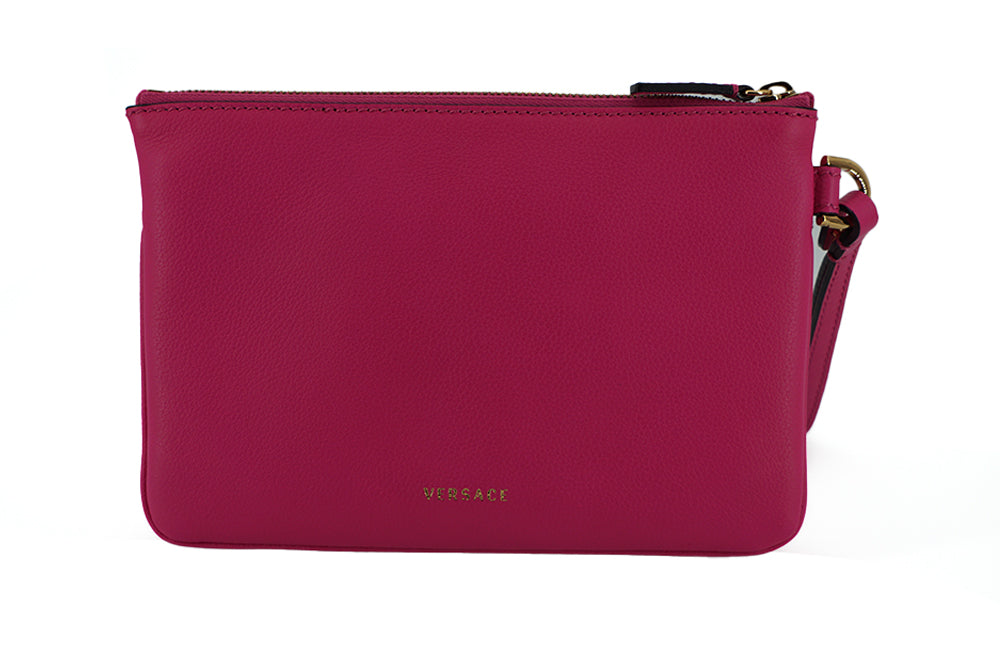 Elegante rosafarbene Clutch aus Leder