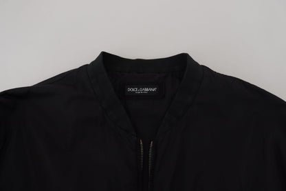 Elegant Black Bomber Jacket