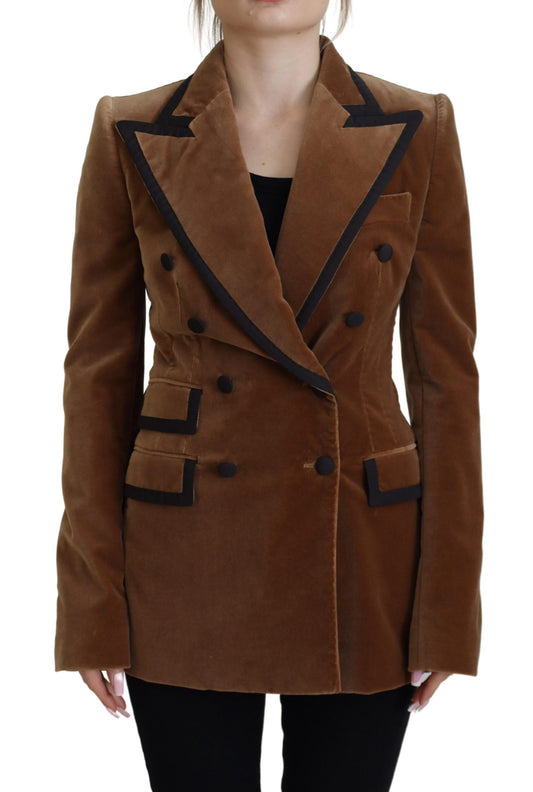 Elegante zweireihige braune Blazerjacke