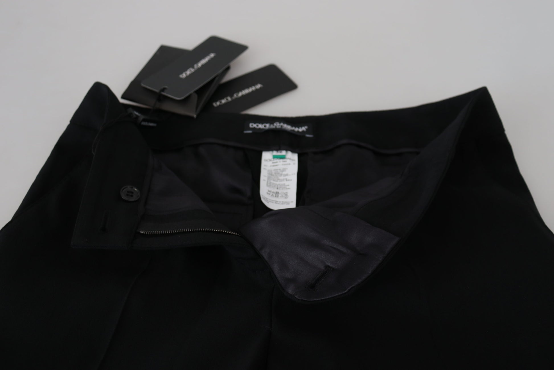 Elegante schwarze Hose aus Wolle und Seide