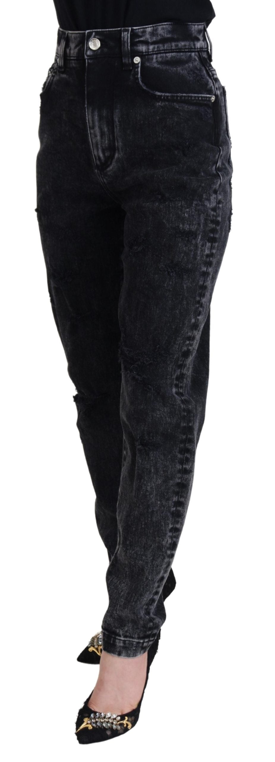 Elegante schwarze Jeanshose