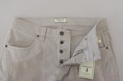 Elegant Gray Cotton Blend Pants