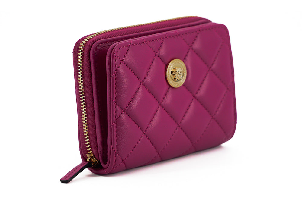 Elegant Purple Quilted Leather Wallet