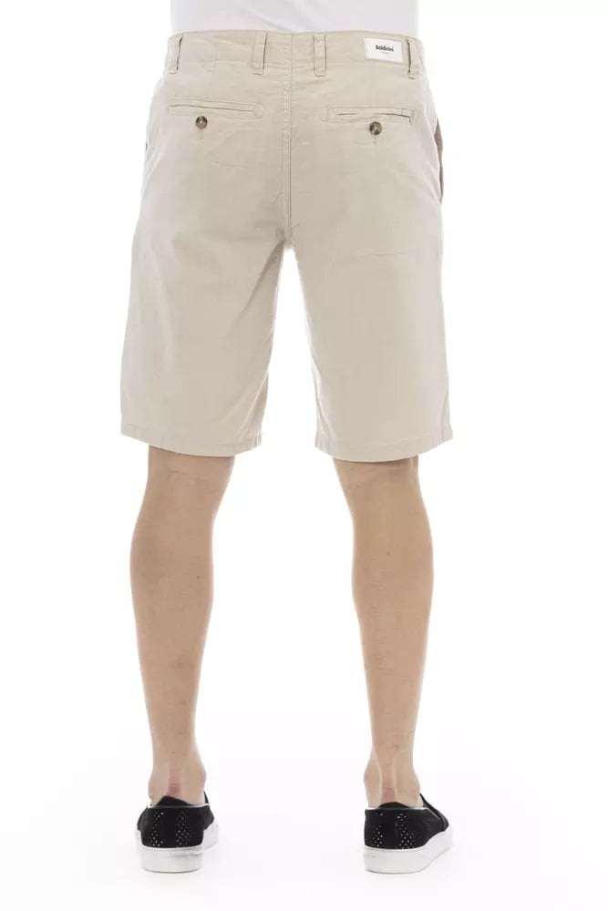 Beige Cotton Men Bermuda Short