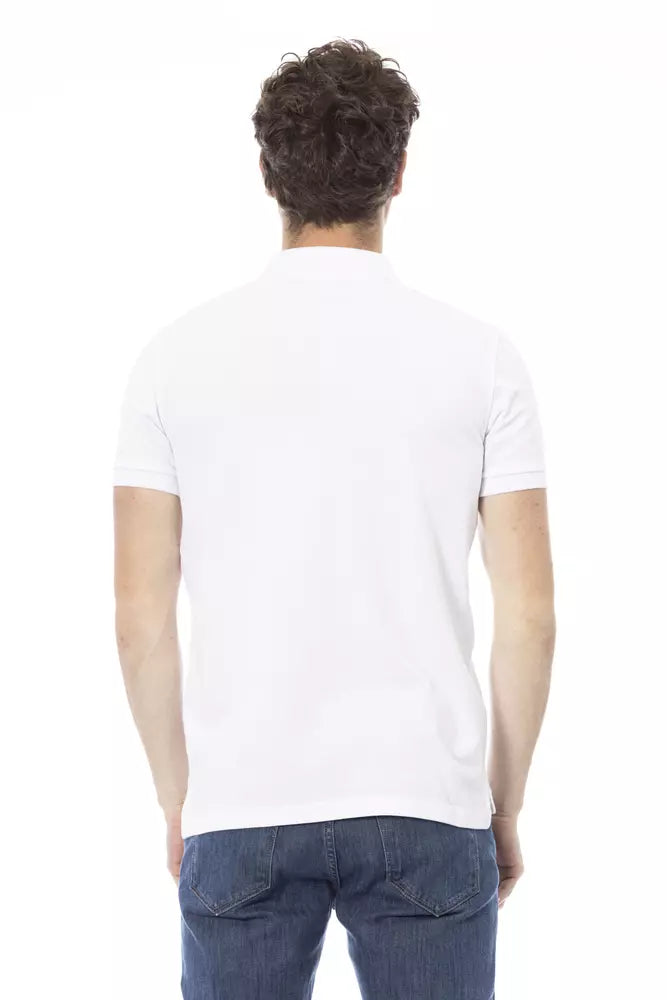 White Cotton Men Polo Shirt