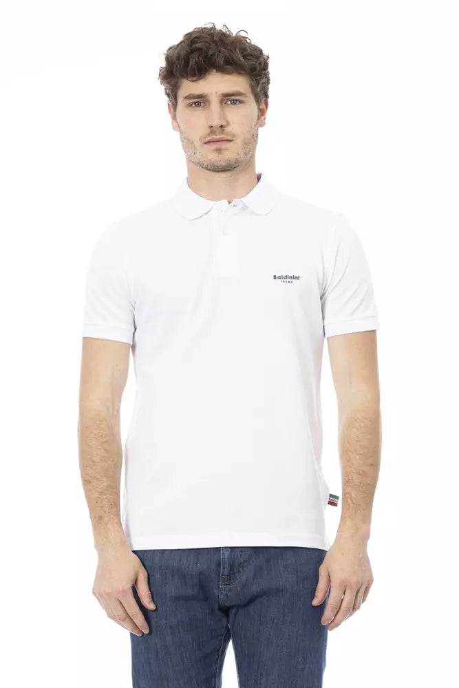 White Cotton Men Polo