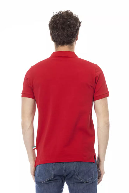 Red Cotton Men Polo Shirt