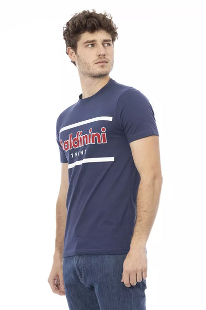 Blue Cotton Men T-Shirt