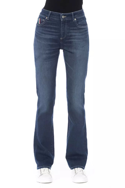 Blue Cotton Women Jeans