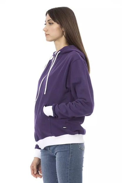 Lila Baumwollpullover für Damen