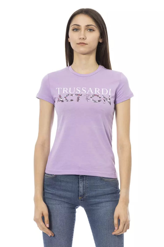 Purple Cotton Women T-Shirt