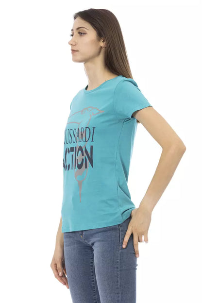 Light Blue Cotton Women Top