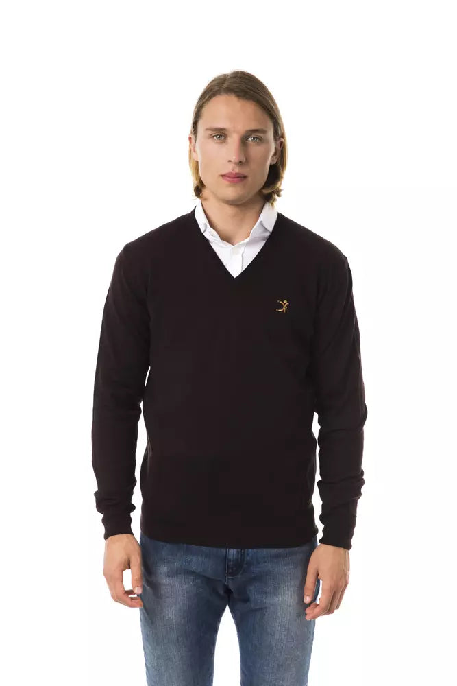 Brauner Herrenpullover aus Merinowolle