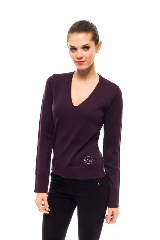 Lila Wollpullover für Damen