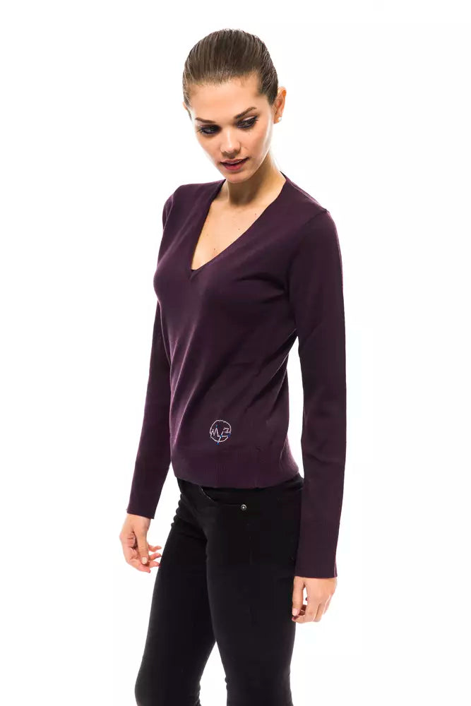 Purple Wool Women Sweater