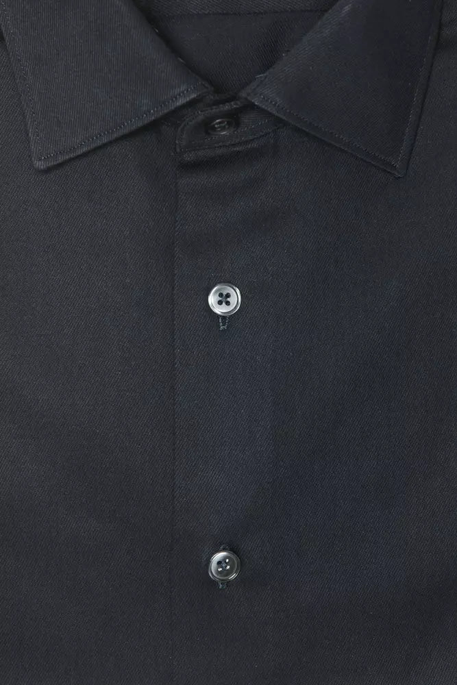 Black Cotton Men's Shirt