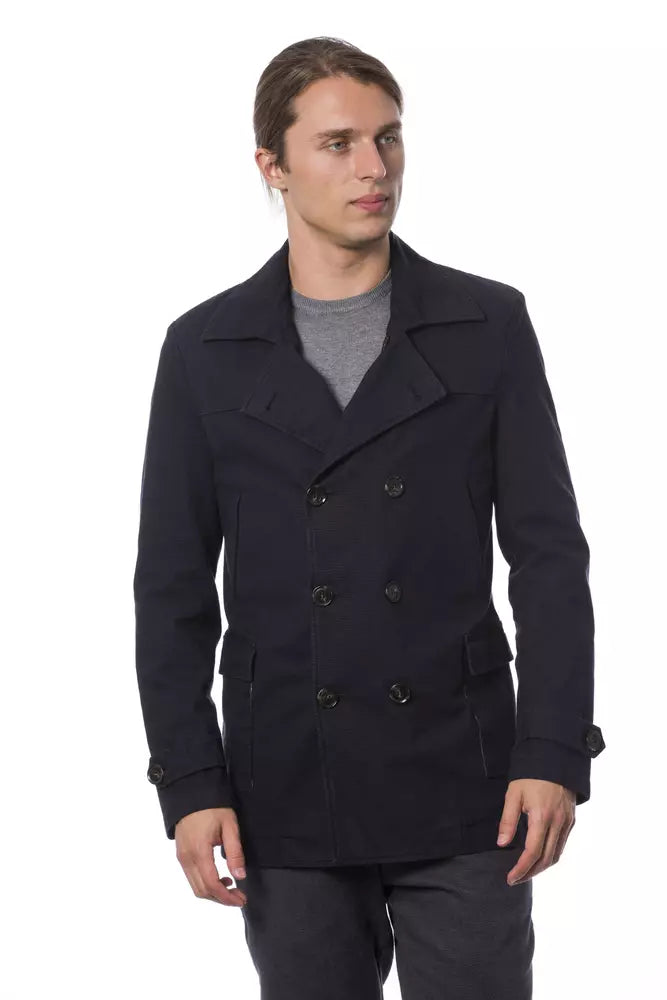 Eleganter zweireihiger blauer Blazer