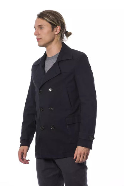 Eleganter zweireihiger blauer Blazer