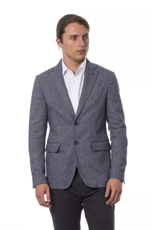 Eleganter blauer einreihiger Blazer