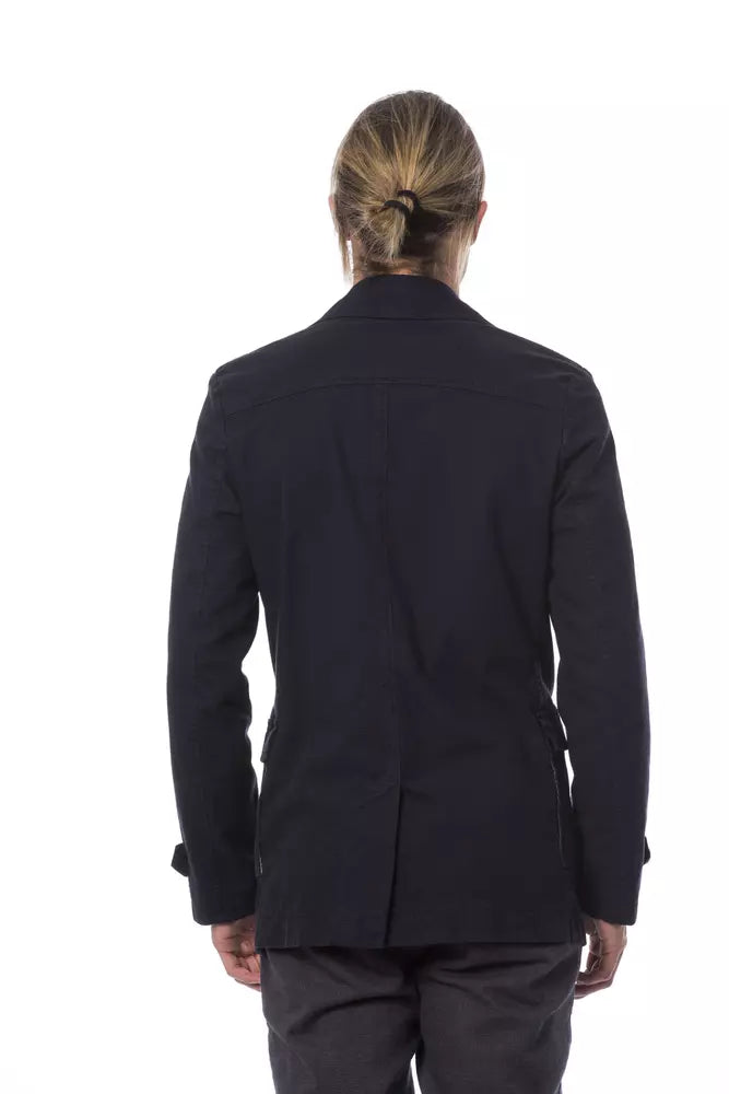 Eleganter zweireihiger blauer Blazer