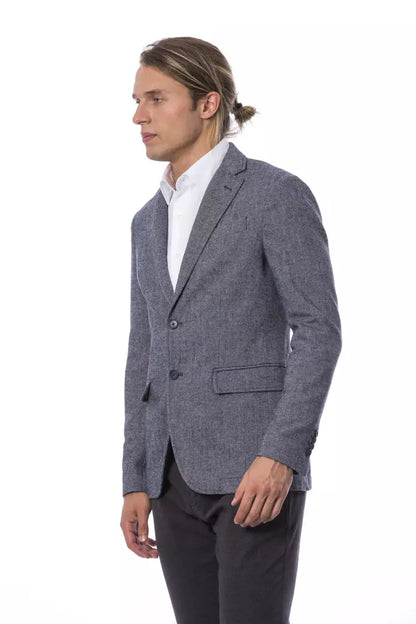 Elegant Blue Single Breasted Blazer