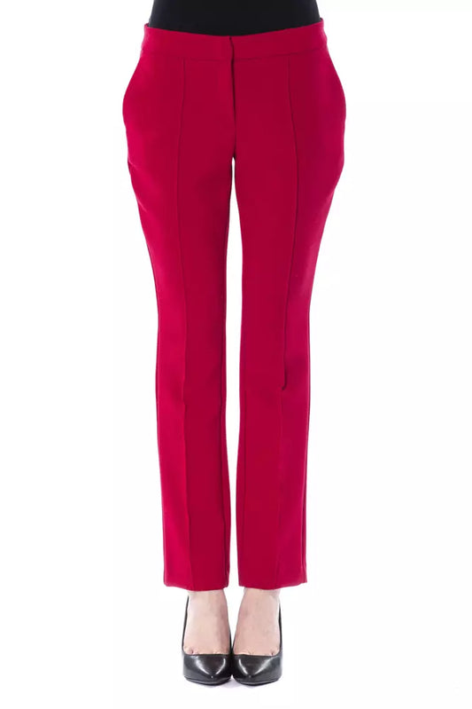 Fuchsia Polyester Women Pants