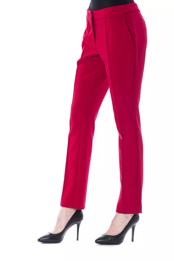 Fuchsia Polyester Women Pants