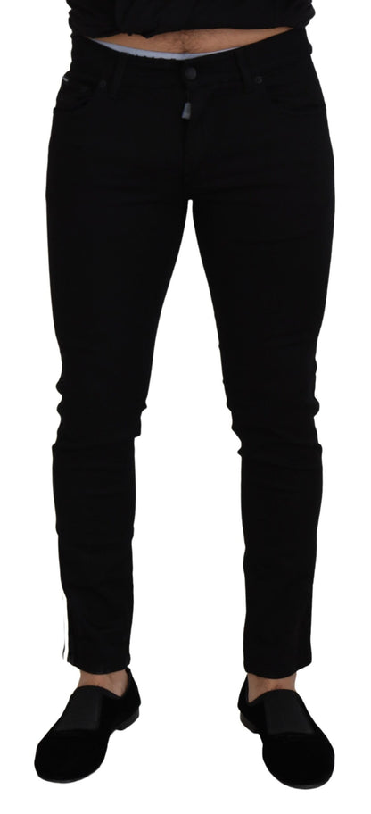 Elegante schwarze Slim Fit Jeanshose